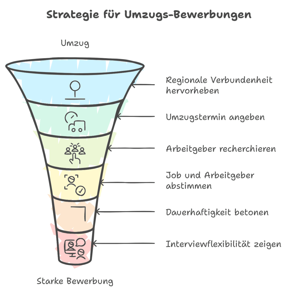 Bewerbung wegen Umzug Strategie + Tipps + Muster