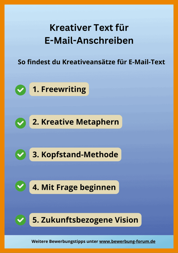 Ideen kreativer Text E-Mail Anschreiben