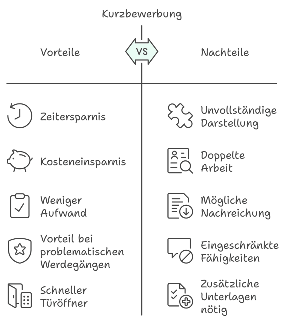 Kurzbewerbung Vorteile Nachteile