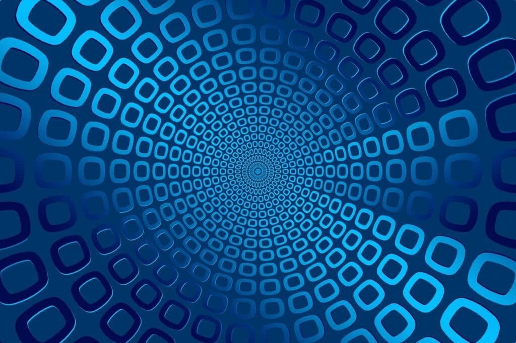 Eine Fantasie-Grafik in blau und mit Kreisen für Artikel zum Online-Bewerbungsformular