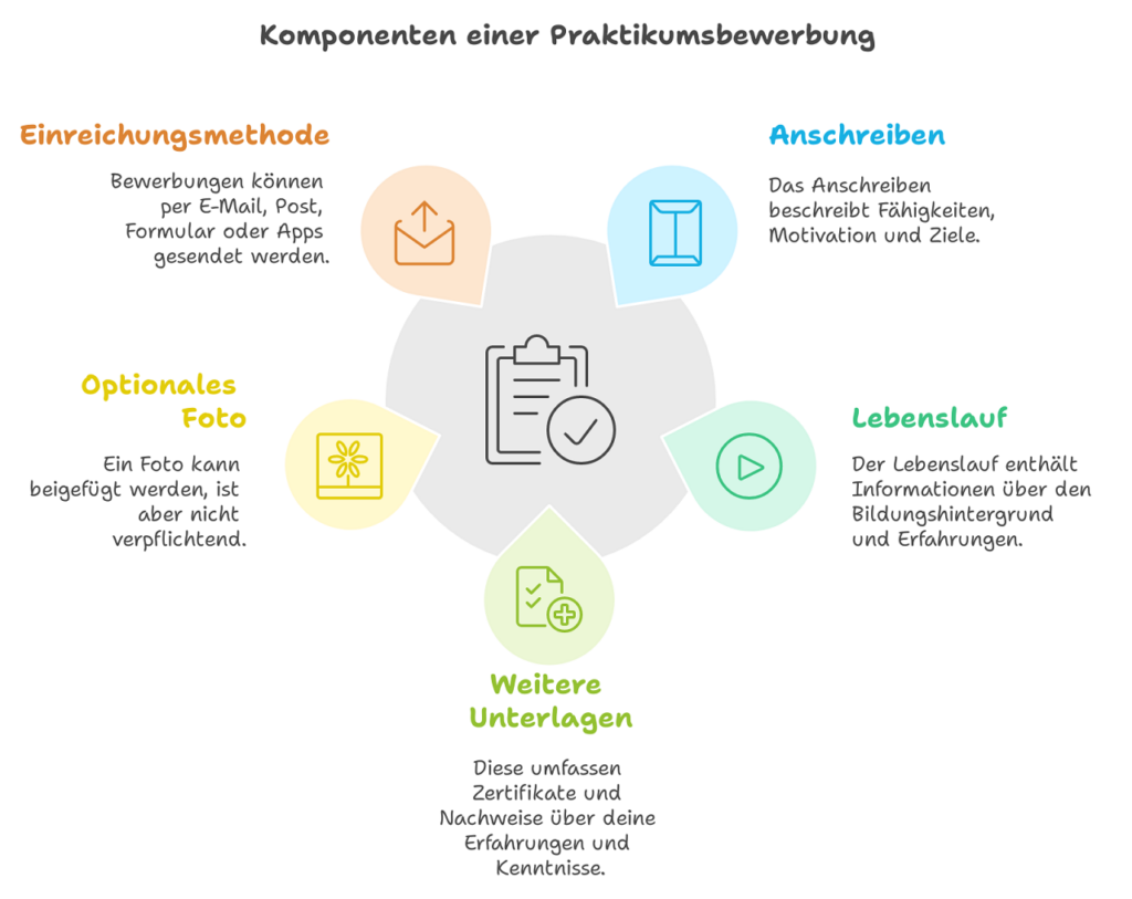 Praktikumsbewerbung Komponenten + Inhalte